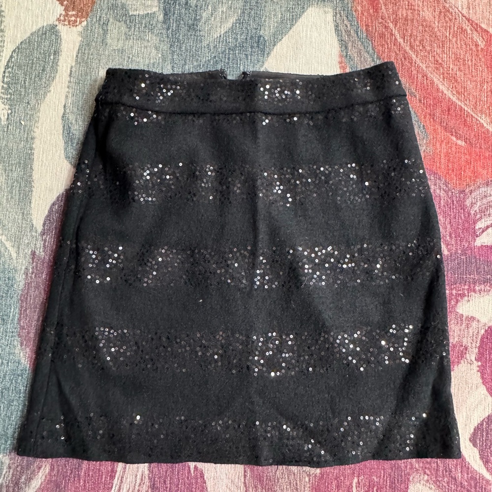 LOFT Black Sequin Mini Skirt